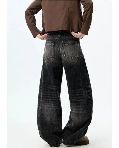 Scattered Whiskers Wide Leg Jeans