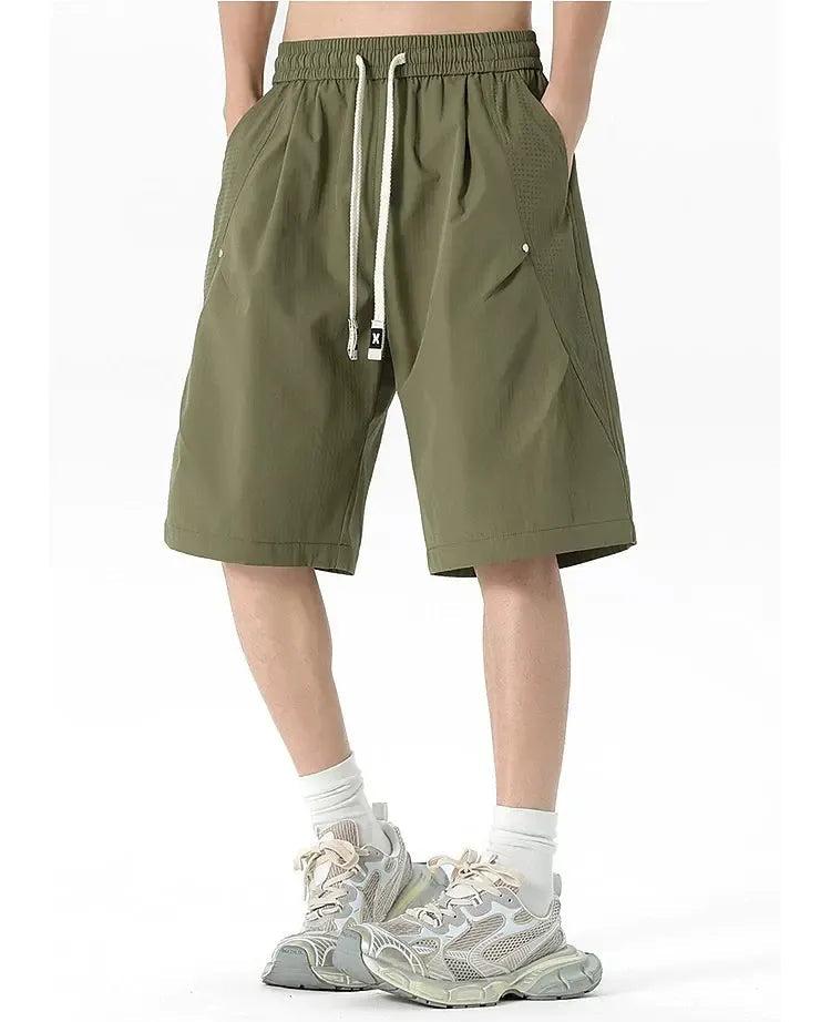 Breathable Mesh Panel Sporty Shorts