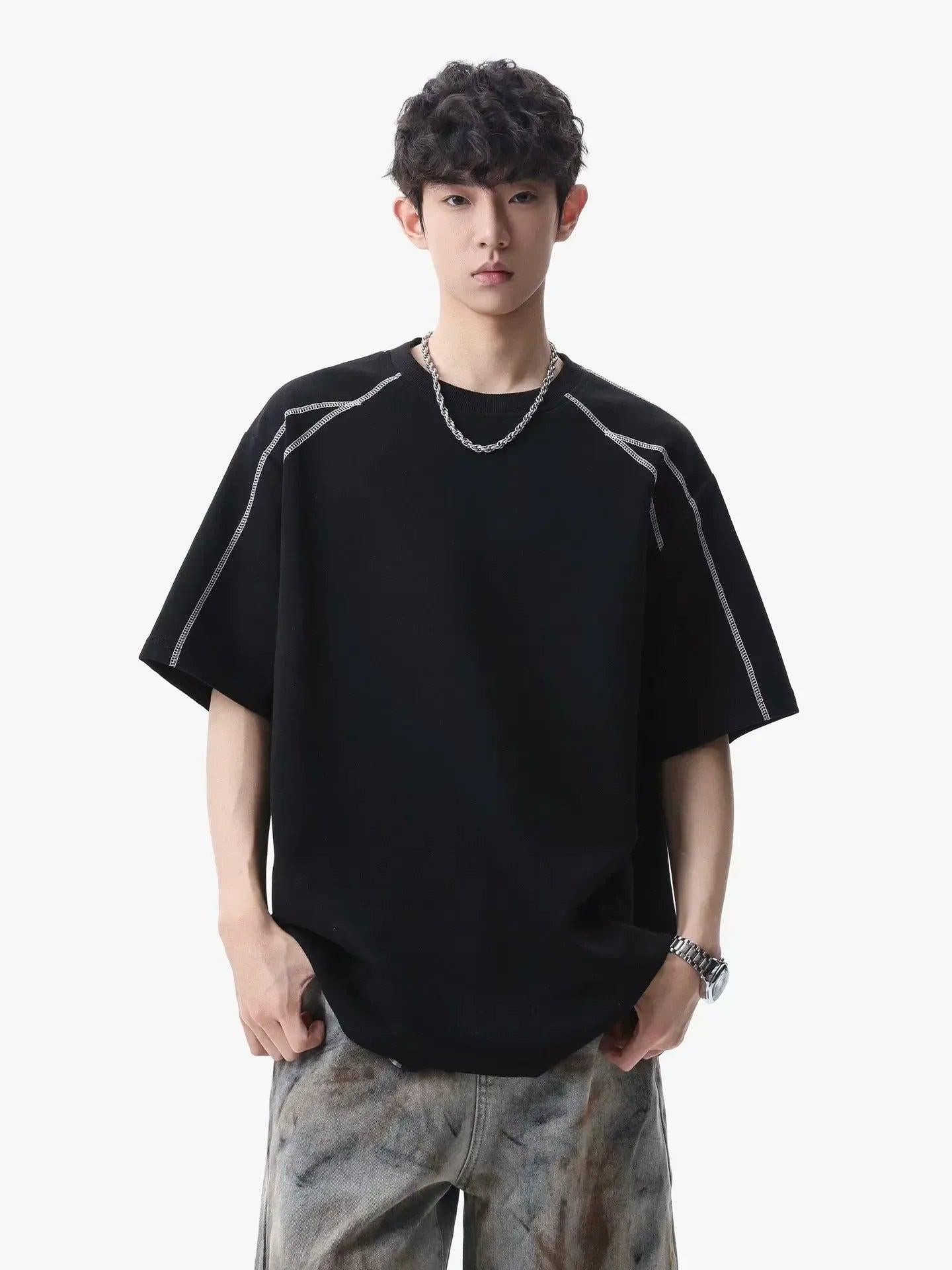 Contrast Stitched Relax Fit T-Shirt