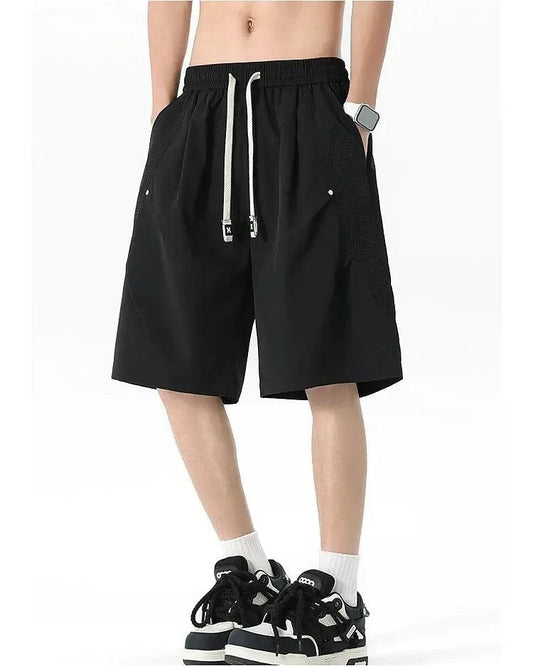 Breathable Mesh Panel Sporty Shorts