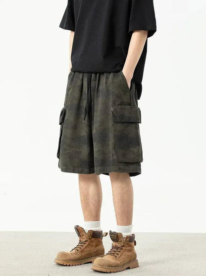 Multi-Pocket Camo Cargo Shorts