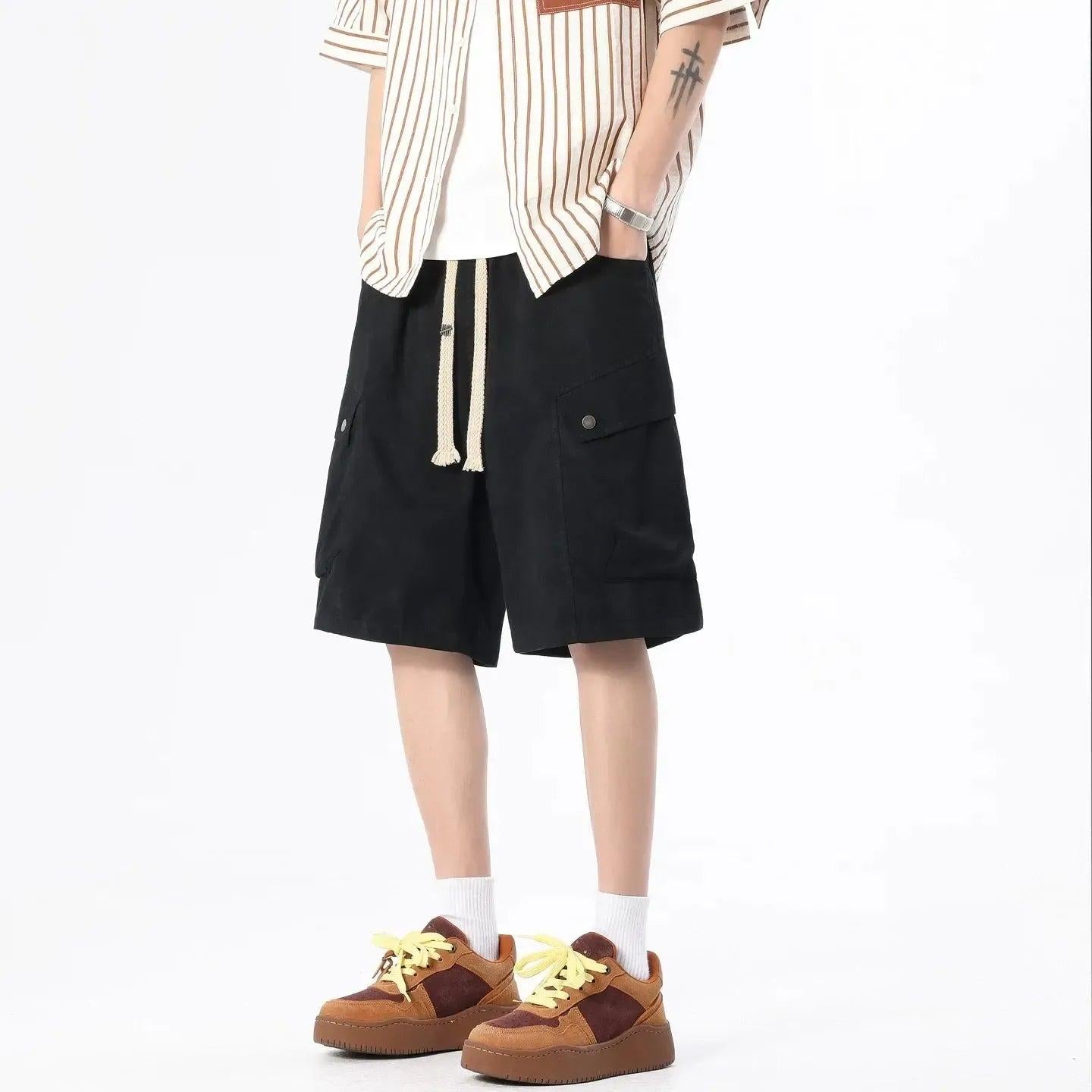Wide Leg Utility Cargo Shorts