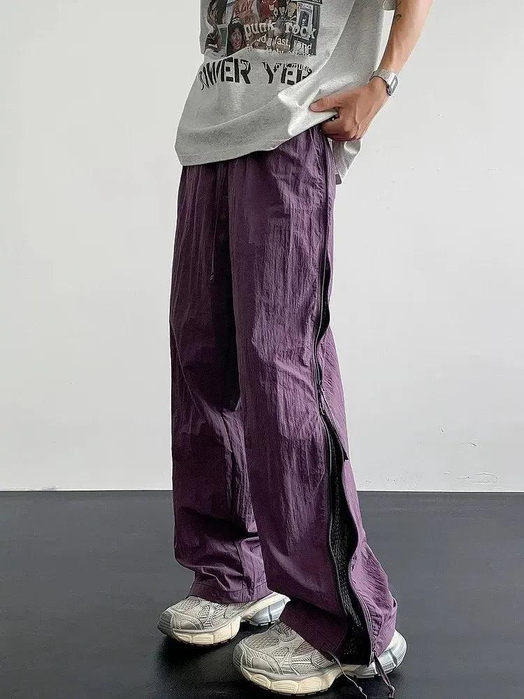 Mesh Paneled Tech Parachute Pants
