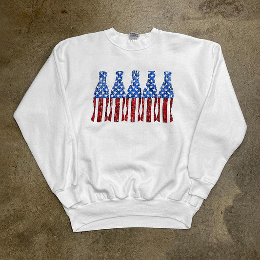 Vintage B0ttle American Fl@g Longsleeve T-Shirt