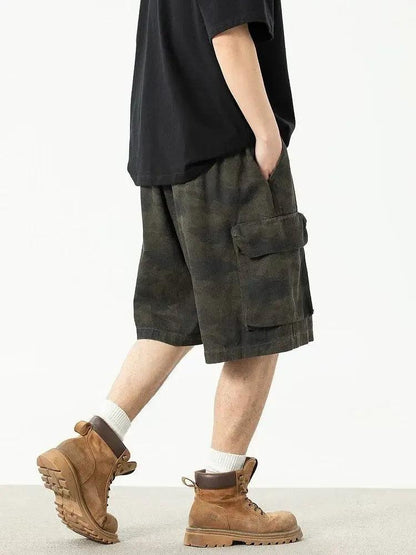 Multi-Pocket Camo Cargo Shorts