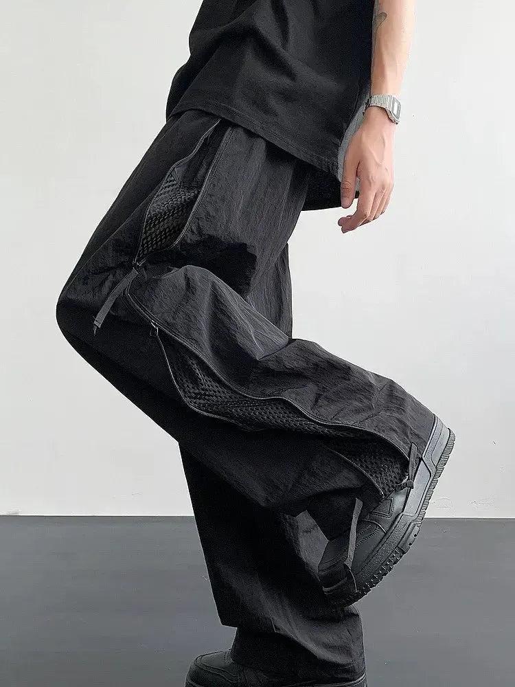 Mesh Paneled Tech Parachute Pants