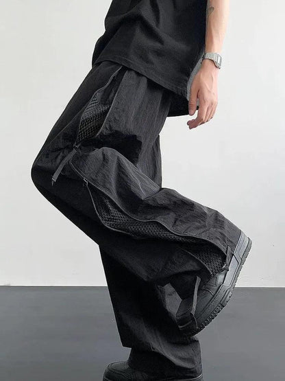 Mesh Paneled Tech Parachute Pants