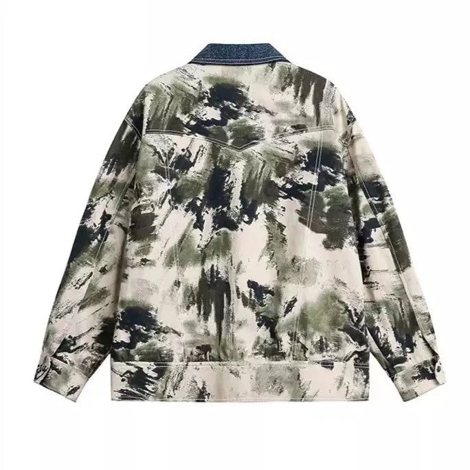 Graffiti Full-Print Contrast Jacket