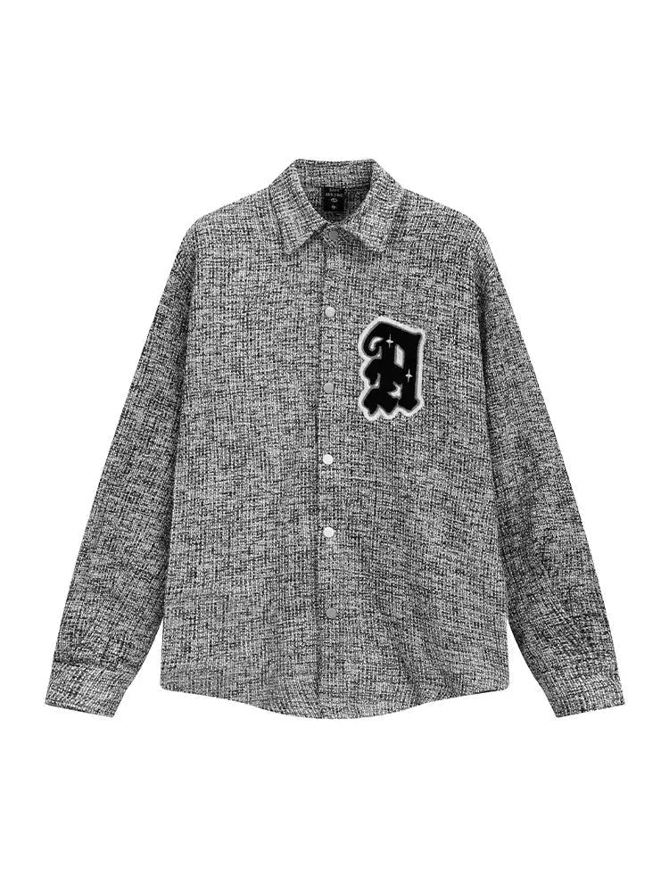 Goth Letter Embroidery Shirt