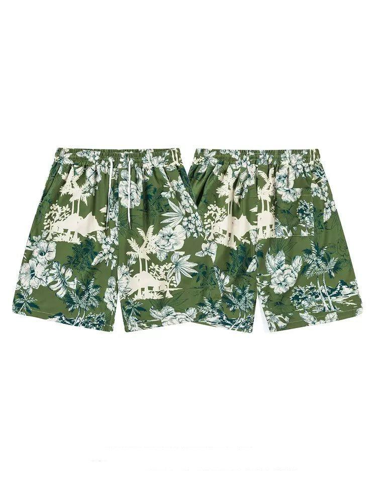 Floral Full-Print Beach Shorts