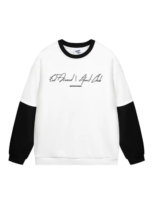 Signature Letter Contrast Crewneck