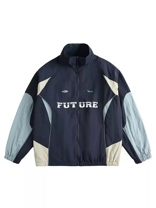 Lettered Contrast Sports Jacket