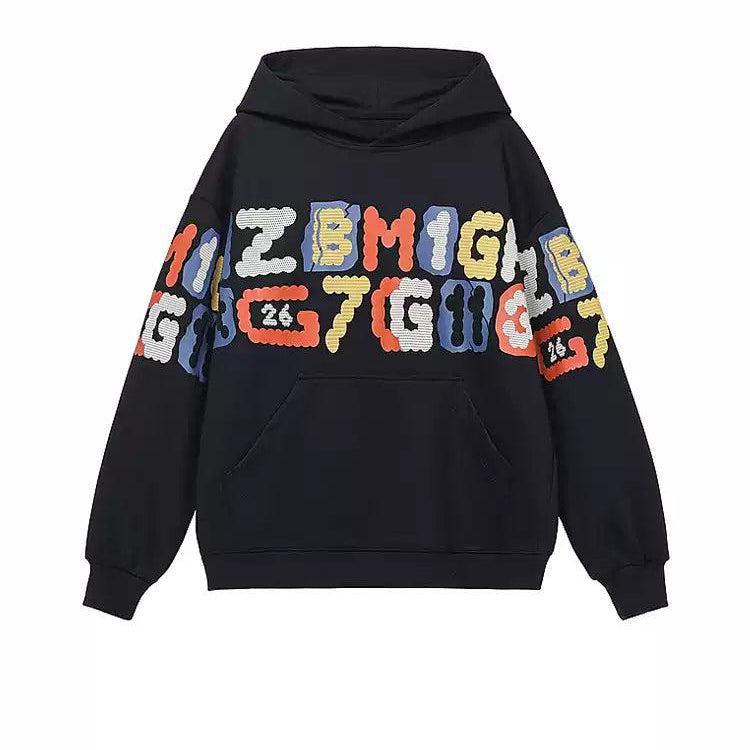 Colorful Letter Print Hoodie