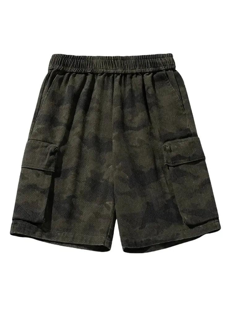 Multi-Pocket Camo Cargo Shorts