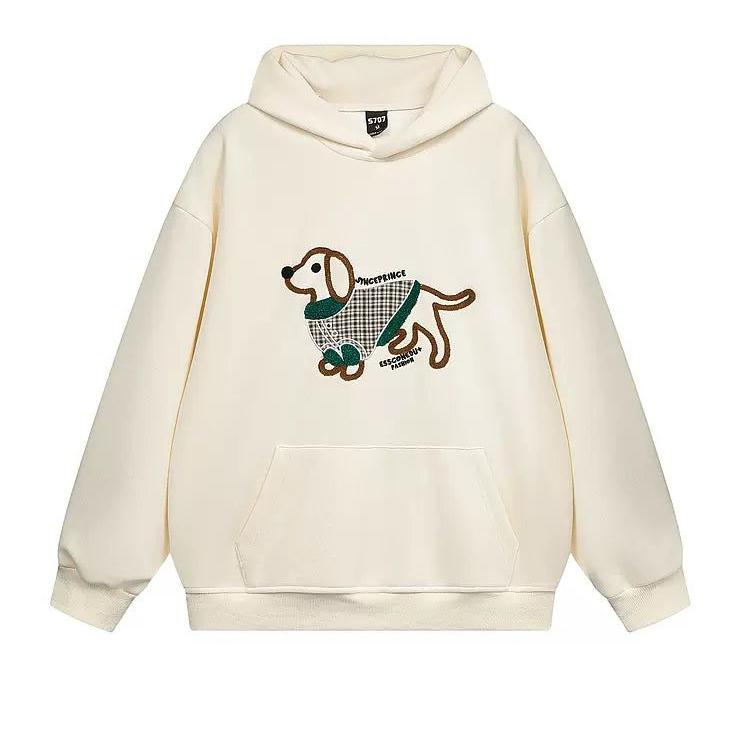 Puppy Embroidery Hoodie