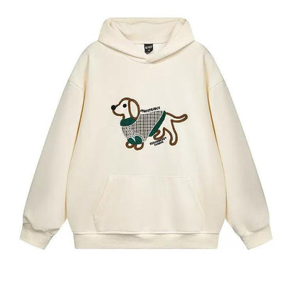 Puppy Embroidery Hoodie