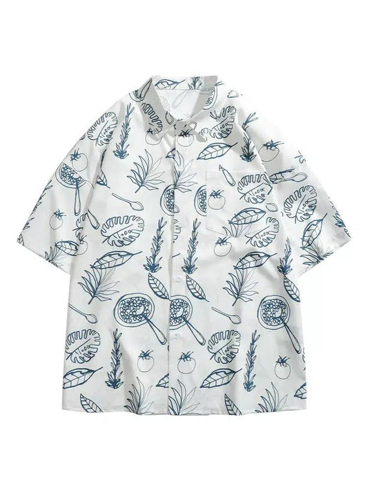 Leaf Full-Print Short Sleeve Shirt