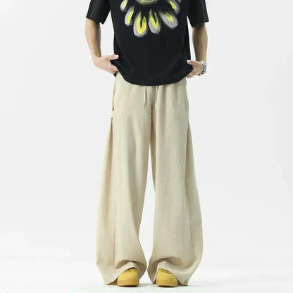 Cotton Linen Blend Loose Fit Pants