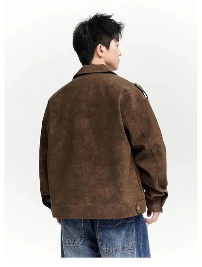 Casual Micro Suede Zipped Jacket