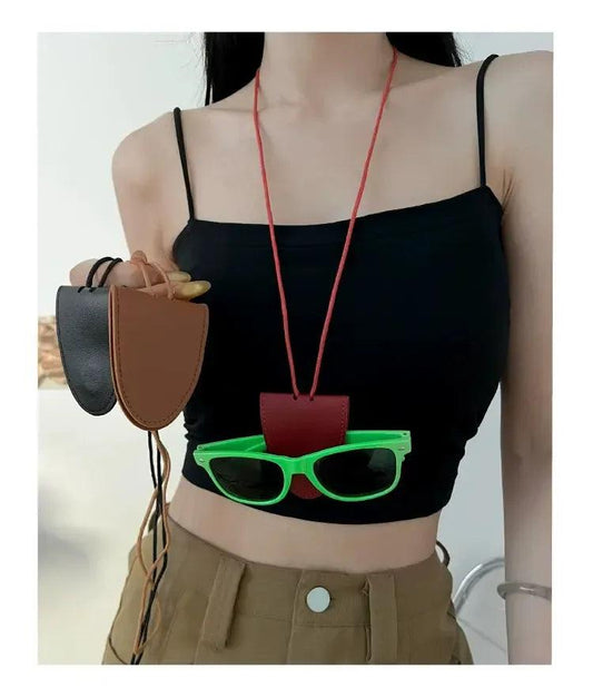 PU Leather Glass Holder Necklace