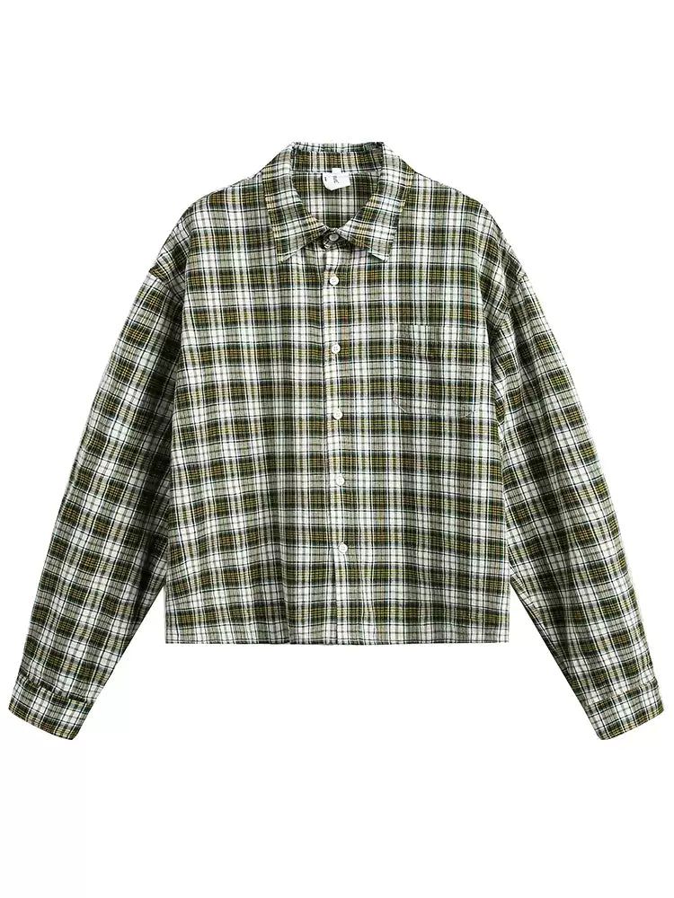 Checkered Button-Front Shirt