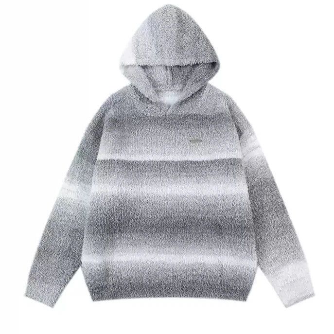 Cozy Stripes Knit Hoodie