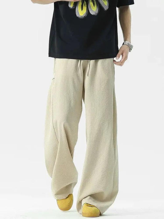 Cotton Linen Blend Loose Fit Pants