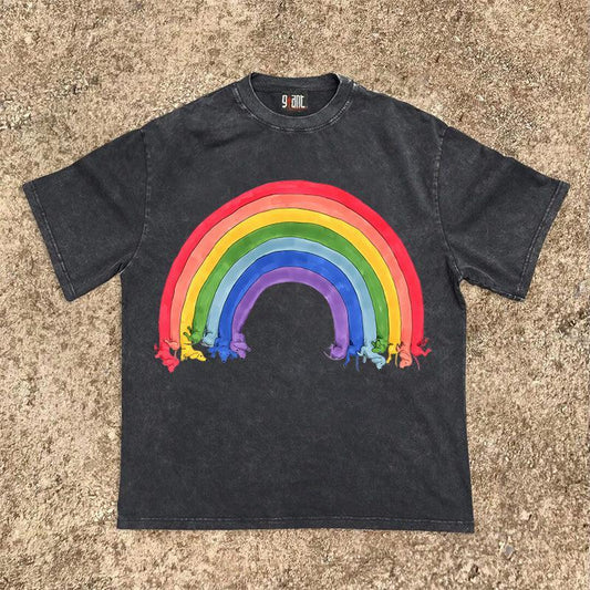 Vintage Washed Puppy Rainbow T-Shirt