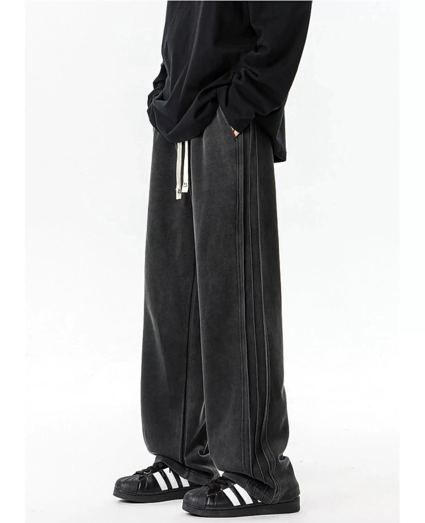 Drawstring Side Seam Detail Pants