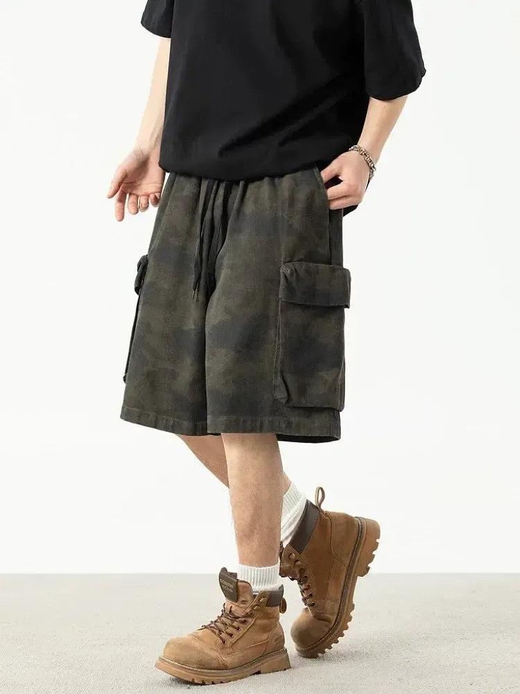 Multi-Pocket Camo Cargo Shorts