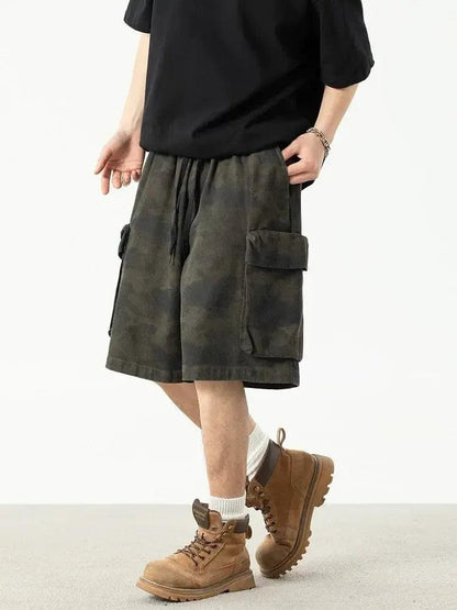 Multi-Pocket Camo Cargo Shorts