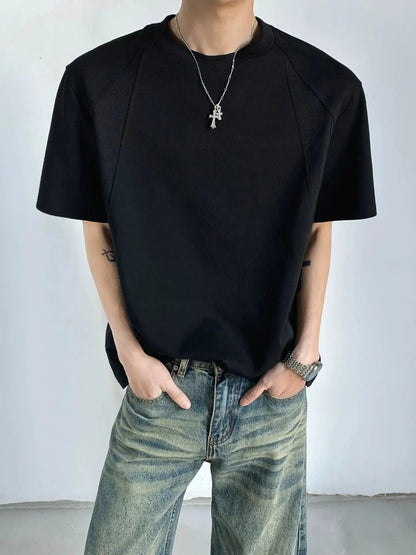 Spliced Panel Crewneck T-Shirt