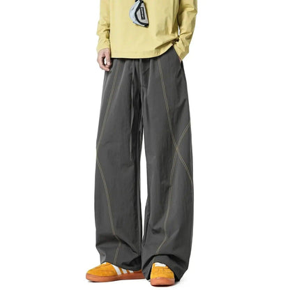 Contrast Stitched Wide Leg Pants