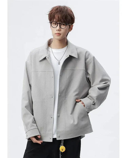 Turn-Down Collar Buttoned Jacket