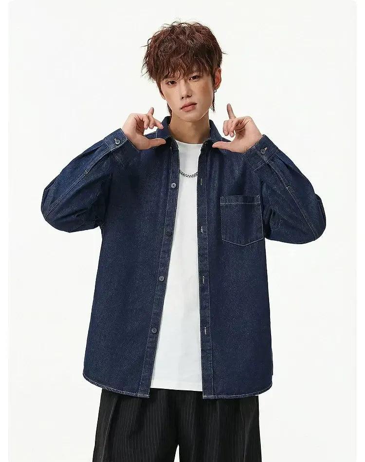 Washed Pocket Detail Denim Shirt
