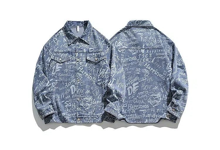 Letter Full-Print Denim Jacket