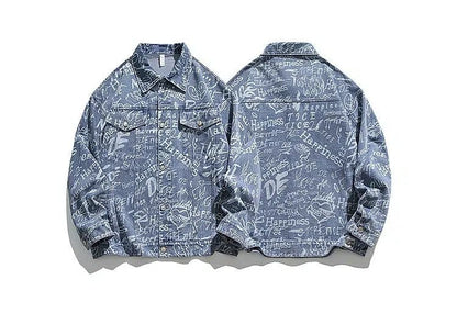 Letter Full-Print Denim Jacket