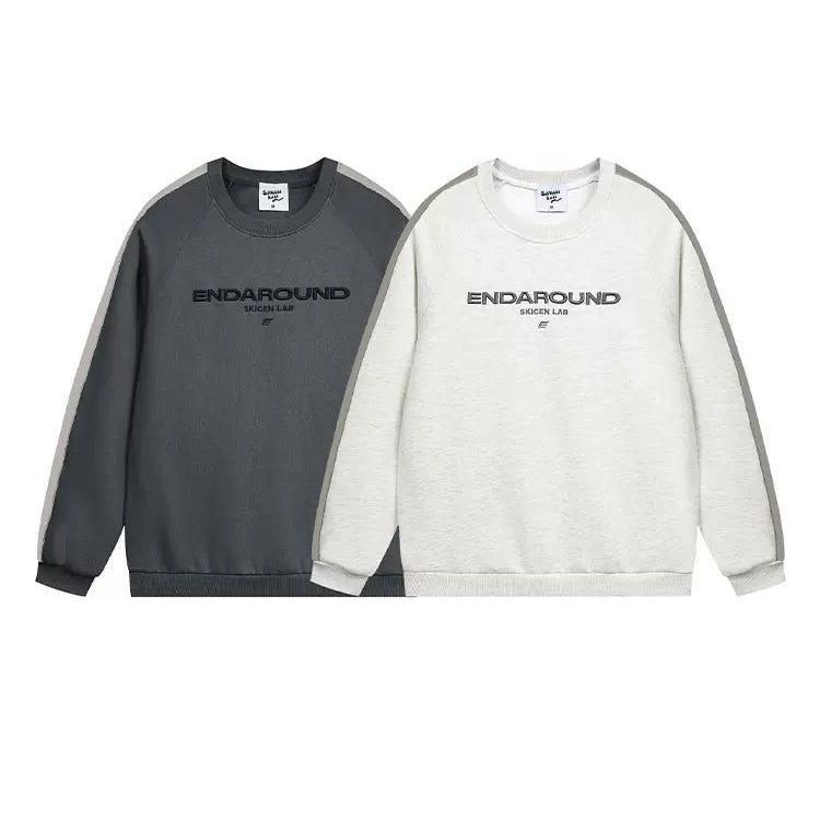 Side Contrast Lettered Crewneck