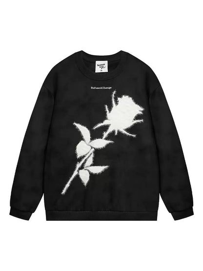 Fuzzy Rose Crewneck