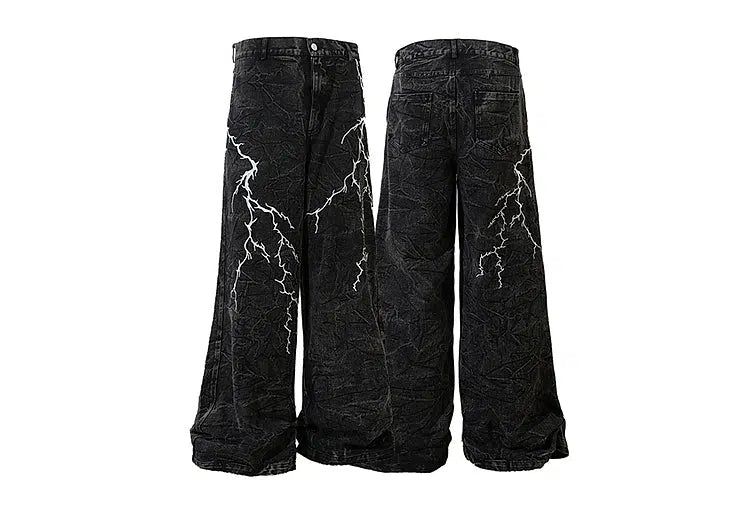 Lightning Textured Straight Jeans