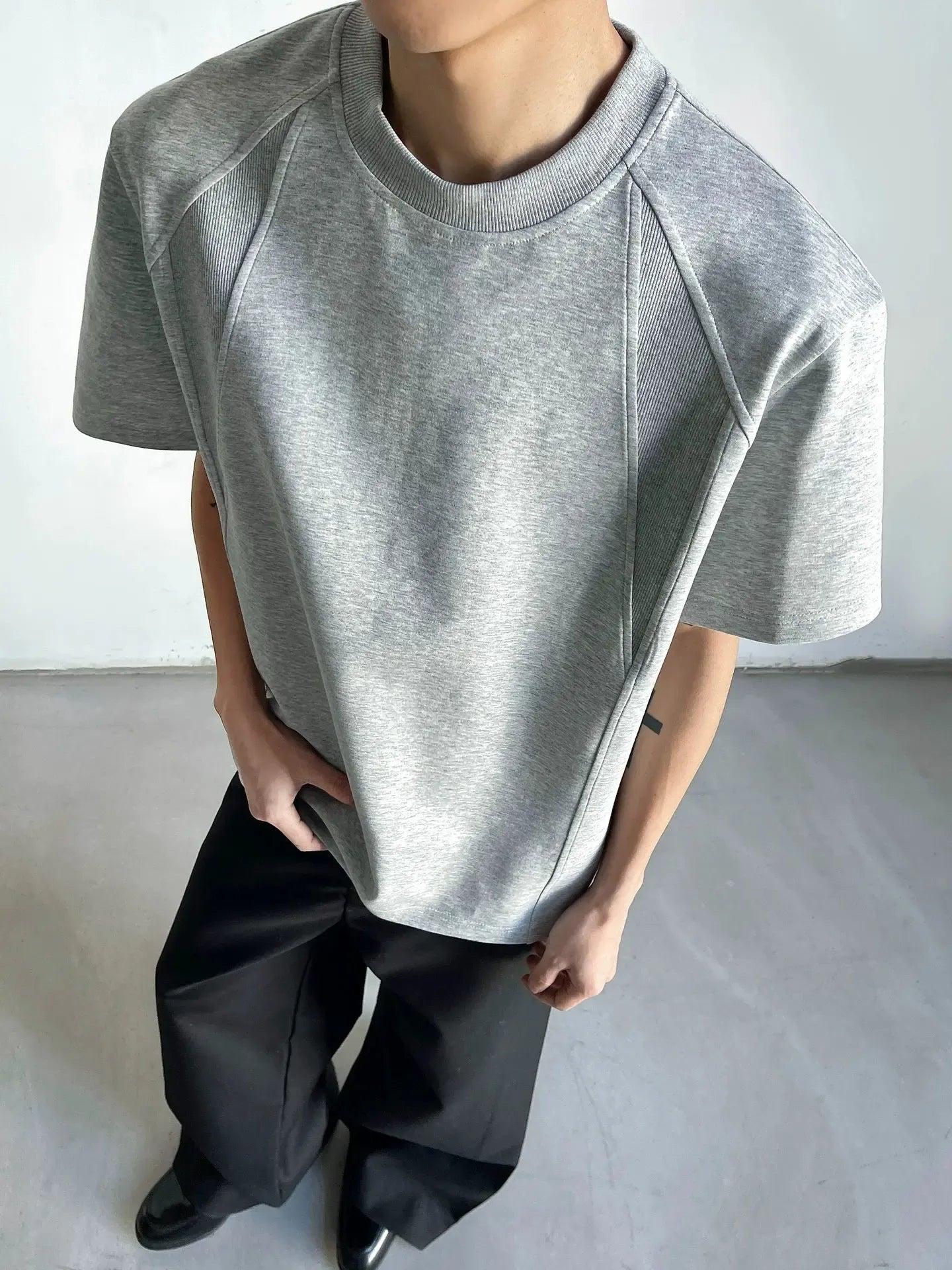 Spliced Panel Crewneck T-Shirt