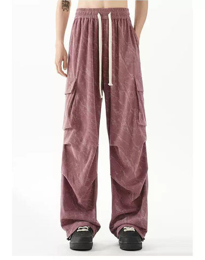 Gradient Tie-Dye Pleats Sports Pants