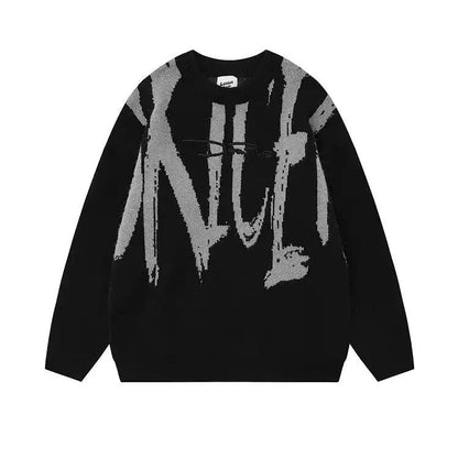 Lettered Contrast Sweater