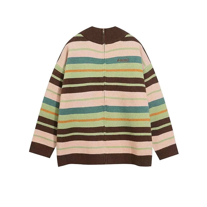 Rainbow Striped Knit Jacket