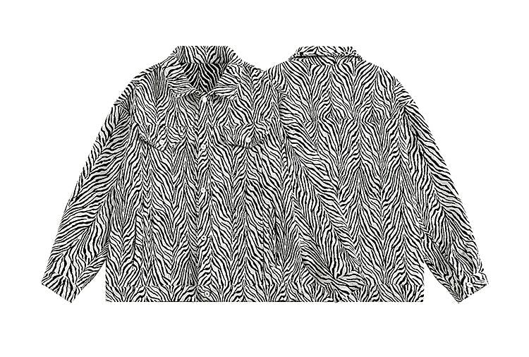 Zebra Pattern Lapel Jacket