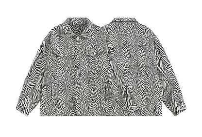 Zebra Pattern Lapel Jacket