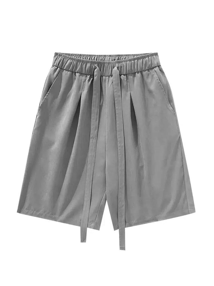Solid Waist String Shorts