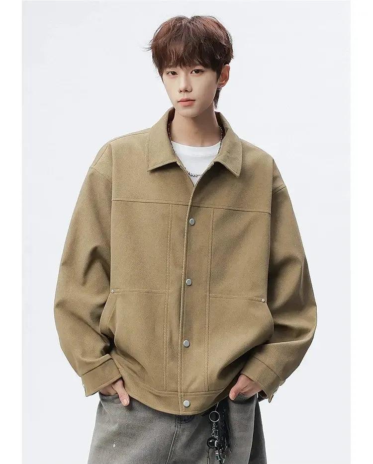 Turn-Down Collar Buttoned Jacket