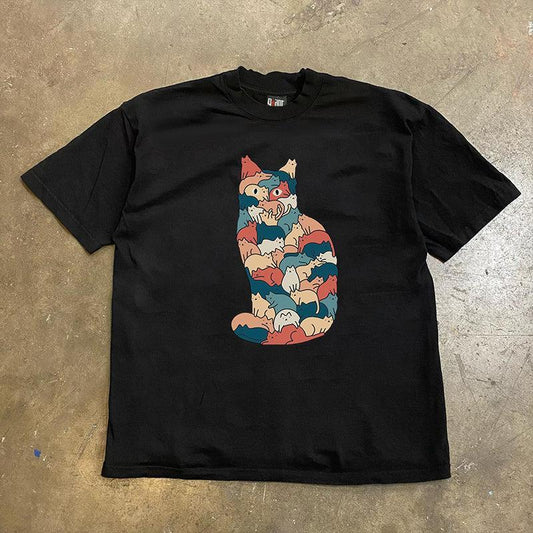 Vintage Cat Mosaic T-Shirt