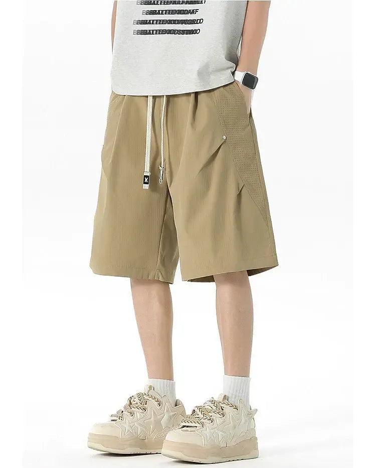 Breathable Mesh Panel Sporty Shorts